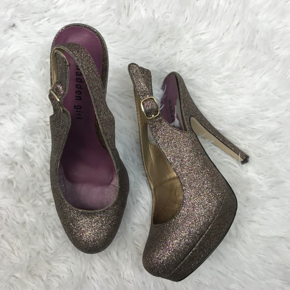 Madden Girl Shoes Madden Girl Platform Heels Sookie Purple Glitter